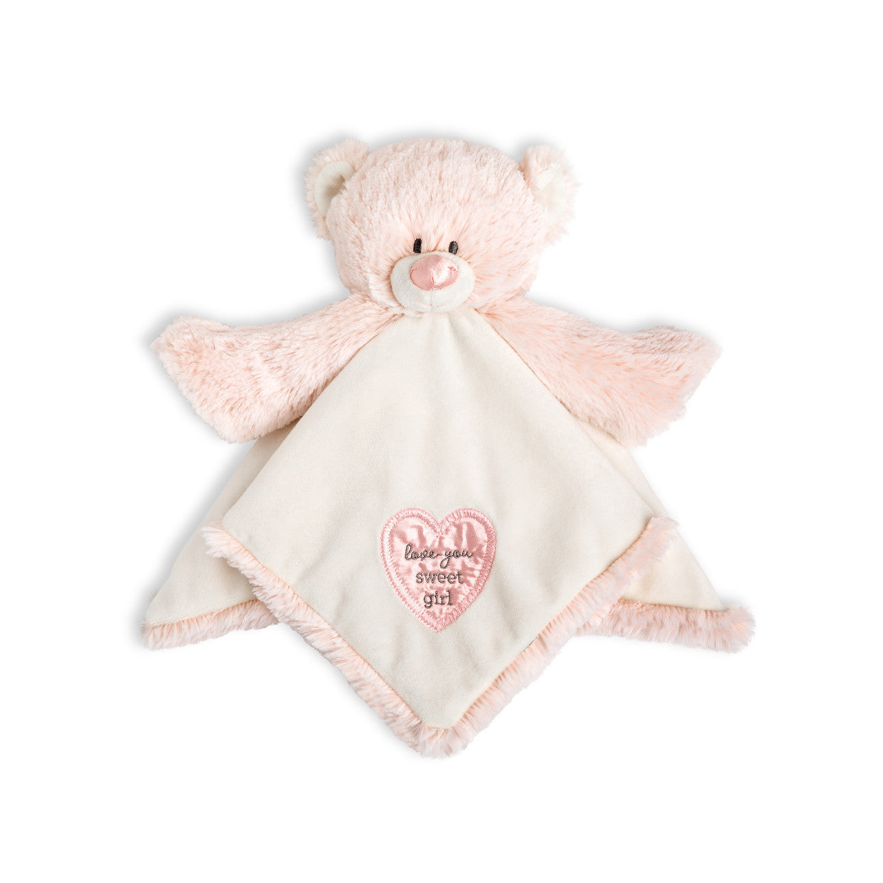 Soft Teddy Rattle Blankie-Pink