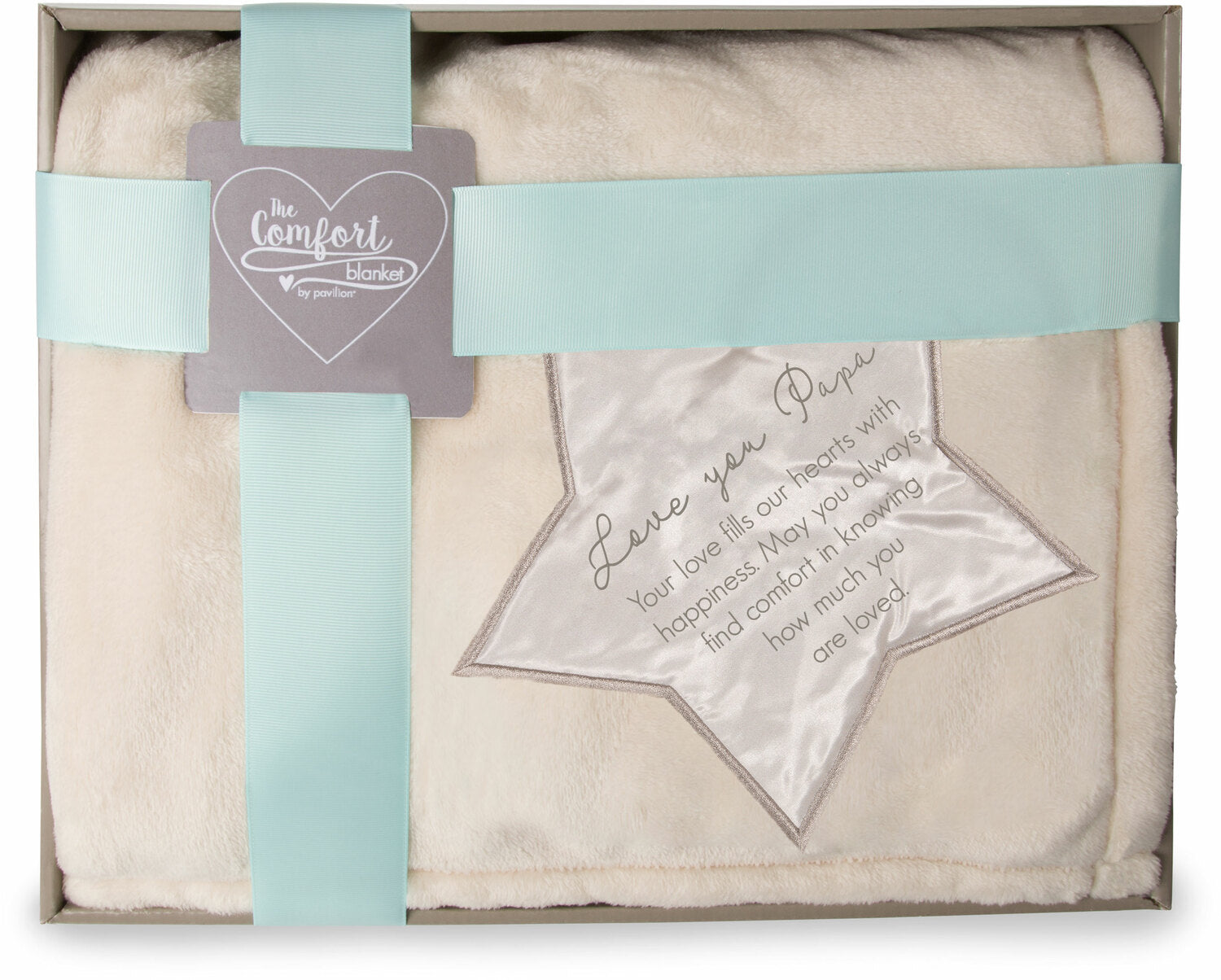 Pavilion Papa Royal Plush Blanket - Great for gifting to Papa!  PREMIUM QUALITY: 50" x 60" blanket, packaged in a ribbon-wrapped open-faced box, is made from high-quality 320 GSM plush royal polyester and features a silk detail.  CARE INSTRUCTIONS: When machine washing, choose a cold wash separate from other items. Do not bleach. Do not iron. Tumble dry on a low heat setting.