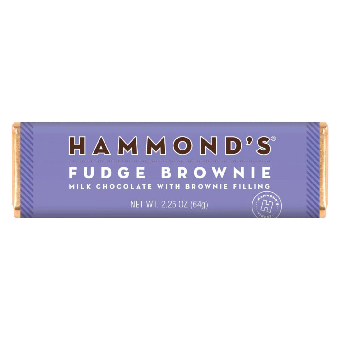 Indulge in pure chocolate bliss with our NEW irresistibly delicious Fudge Brownie Milk Chocolate Candy Bar! Crafted with the finest ingredients, this delectable treat combines velvety smooth milk chocolate and a luscious brownie filling, creating a heavenly combination that will satisfy any sweet tooth! 2.25 oz. Chocolate Bars