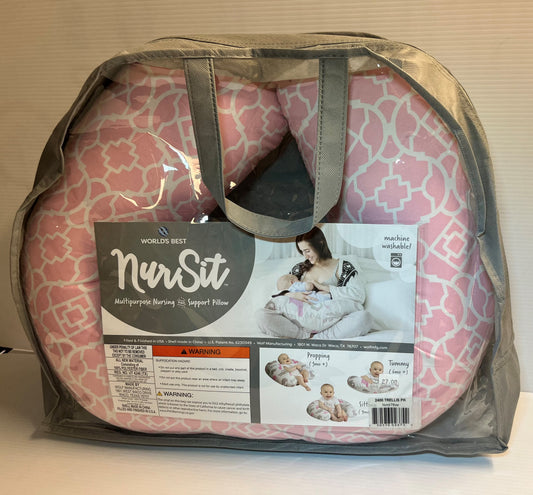Our luxurious nursing pillow is filled with super soft fibers and helps to relieve back pain & improve posture during nursing. From on the go and at home or late-night feedings, take our NurSit with you anywhere.  NURSERY MUST HAVE -This nursing pillow is a baby registry must-have, making it the perfect gift for any baby shower for a new mom to be. Moms no longer need to bend over because this pillow makes breastfeeding at home or while traveling easier.   