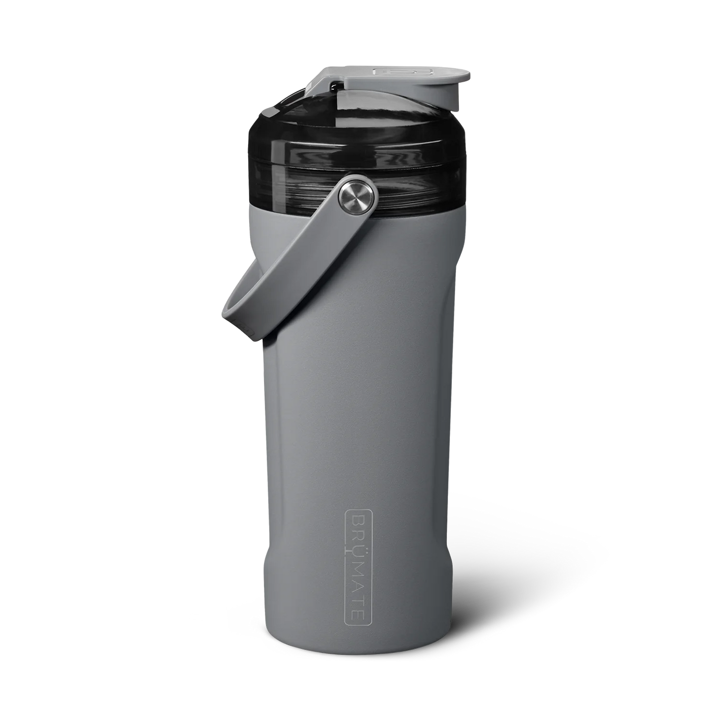 The MultiShaker is made for elevating your fitness journey. Our built-in patent-pending agitator blends your shakes, greens, and powders without any clumps, while also serving as a water infuser for herbs and fruits. It includes our BevGuard™ insulation to keep ice for 24+ hours, a spill-proof MagFlip™ lid, volume markings on the inside, a durable silicone handle, a non-slip base, and the ability to interchange tops with our MÜV or Straw Lids, making it perfect for any workout or adventure.(matte gray)