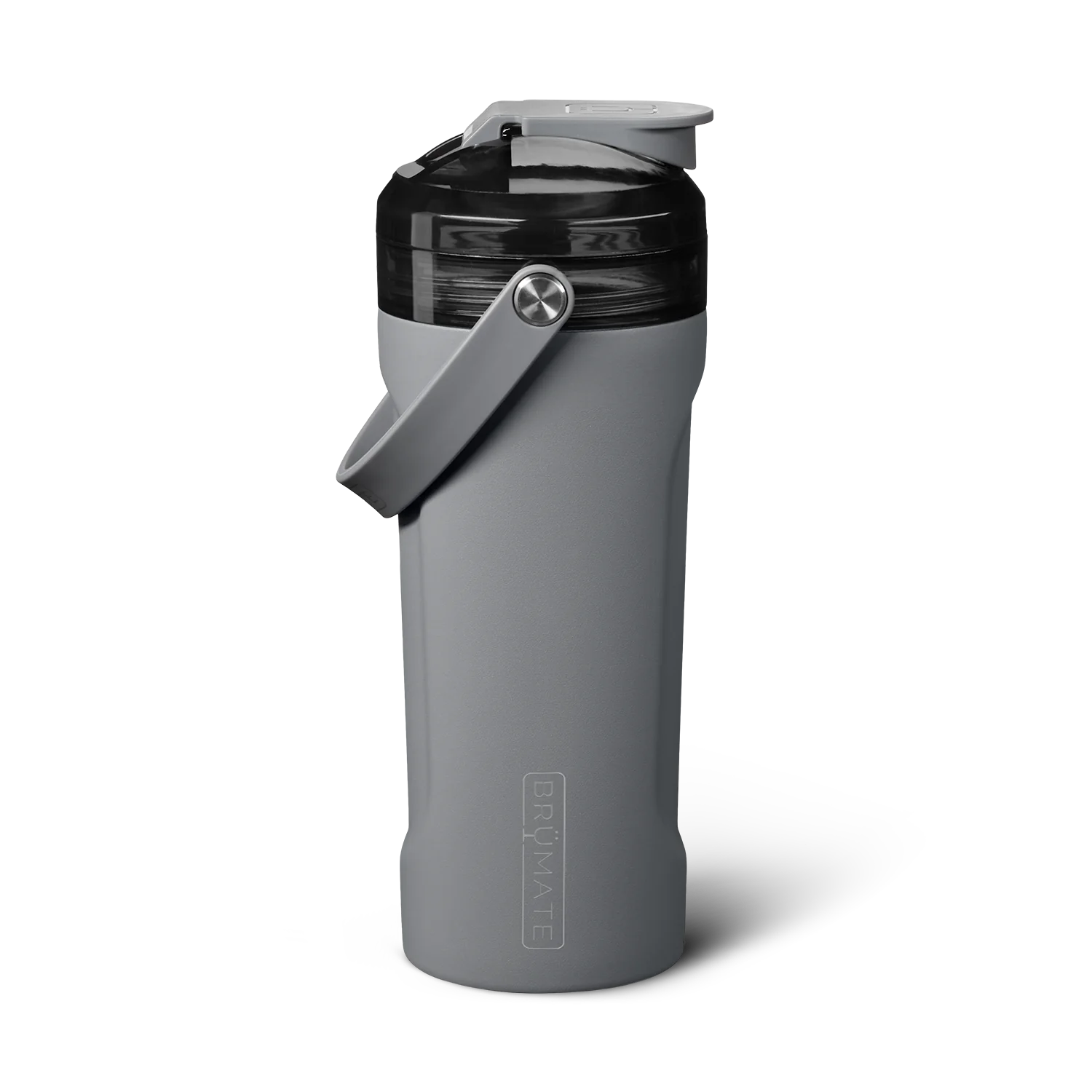 The MultiShaker is made for elevating your fitness journey. Our built-in patent-pending agitator blends your shakes, greens, and powders without any clumps, while also serving as a water infuser for herbs and fruits. It includes our BevGuard™ insulation to keep ice for 24+ hours, a spill-proof MagFlip™ lid, volume markings on the inside, a durable silicone handle, a non-slip base, and the ability to interchange tops with our MÜV or Straw Lids, making it perfect for any workout or adventure.(matte gray)