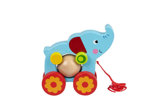 Toyster's Wooden Zebra, Elephant, Crocodile, and Giraffe Pull A-long is a delightful and engaging toy designed to captivate the imagination of young children while promoting motor skills and creativity. This charming wooden pull-along toy takes the form of a friendly zebra, elephant, crocodile, and giraffe beautifully handcrafted from high-quality wood and adorned with vibrant colors.