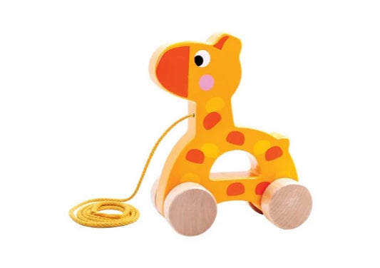 Toyster's Wooden Zebra, Elephant, Crocodile, and Giraffe Pull A-long is a delightful and engaging toy designed to captivate the imagination of young children while promoting motor skills and creativity. This charming wooden pull-along toy takes the form of a friendly zebra, elephant, crocodile, and giraffe beautifully handcrafted from high-quality wood and adorned with vibrant colors.