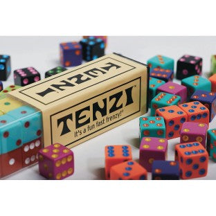 A Fun, Fast Frenzy for The Whole Family - 4 Sets of 10 Colored Dice with Storage Tube - Colors May Vary